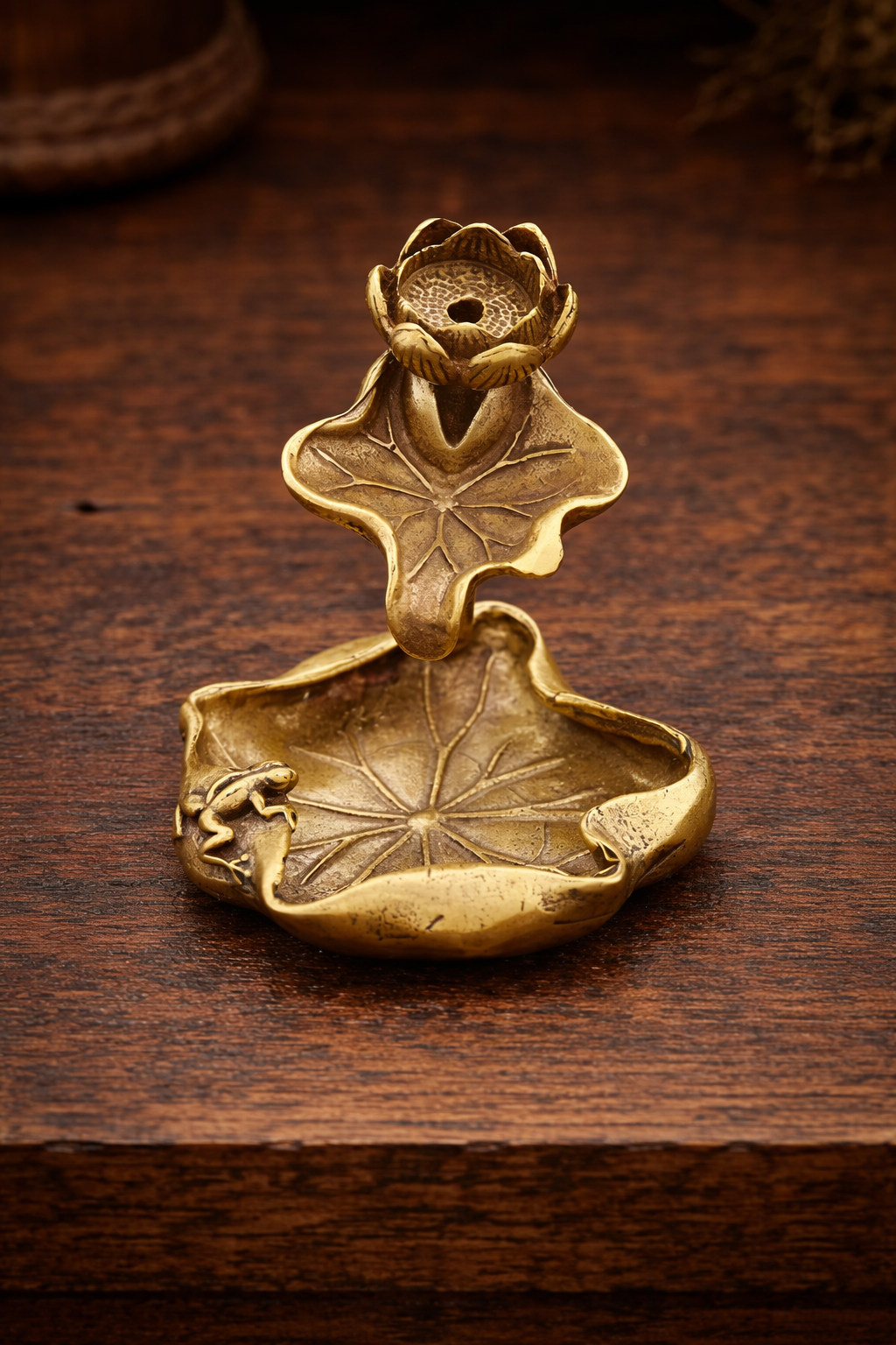 Copper Lotus Back Flow Incense Burner